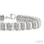 Silver Bold Ribbed Diamond Fashion Bracelet