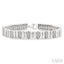 Silver Bold Ribbed Diamond Fashion Bracelet
