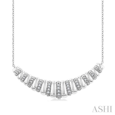 Silver Bold Ribbed Diamond Fashion Pendant