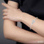 Silver Heart Shape Diamond Flex Fashion Bangle