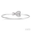 Silver Heart Shape Diamond Flex Fashion Bangle