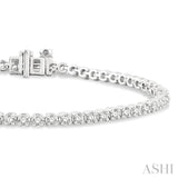 2 ctw Round Cut Diamond Tennis Bracelet in 14K White Gold