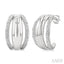 Silver Bold Diamond Half Hoop Earrings