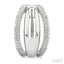 Silver Bold Diamond Half Hoop Earrings