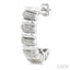 Silver Bold Ribbed Diamond Half Hoop Earrings