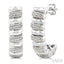 Silver Bold Ribbed Diamond Half Hoop Earrings