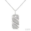 Silver Bold Ribbed Diamond Fashion Pendant