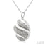 Silver Bold Ribbed Diamond Fashion Pendant