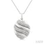Silver Bold Ribbed Diamond Fashion Pendant