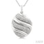 Silver Bold Ribbed Diamond Fashion Pendant