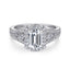 Emerald-cut Diamond Halo Engagement Ring