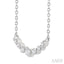 Silver Graduated Petite Diamond Fashion Smile Necklace