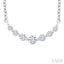 Silver Graduated Petite Diamond Fashion Smile Necklace