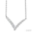 Silver Chevron Petite Diamond Fashion Pendant