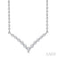 Silver Chevron Petite Diamond Fashion Pendant