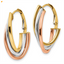 Tri-Color Twist Hoop Earrings