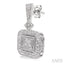 Silver Cushion Shape Diamond Earrings