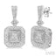 Silver Cushion Shape Diamond Earrings