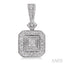 Silver Cushion Shape Diamond Earrings