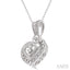 Silver Heart Shape Diamond Fashion Pendant