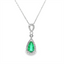 Emerald & Diamond Halo Pendant