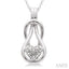 Silver Heart Shape Diamond Fashion Pendant