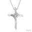 Silver Cross Diamond Fashion Pendant