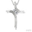 Silver Cross Diamond Fashion Pendant