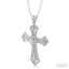 Silver Cross Diamond Fashion Pendant