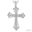 Silver Cross Diamond Fashion Pendant