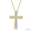 Gold Vermeil Cross Diamond Fashion Pendant