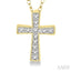 Gold Vermeil Cross Diamond Fashion Pendant