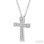 Silver Cross Diamond Fashion Pendant