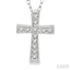 Silver Cross Diamond Fashion Pendant