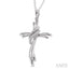 Silver Cross Diamond Fashion Pendant