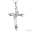 Silver Cross Diamond Fashion Pendant