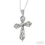 Silver Cross Diamond Fashion Pendant
