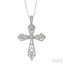 Silver Cross Diamond Fashion Pendant