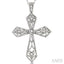 Silver Cross Diamond Fashion Pendant