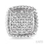 Silver Cushion Shape Diamond Earrings