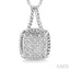 Silver Cushion Shape Diamond Pendant