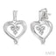 Silver Heart Shape Diamond Fashion Earrings