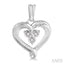 Silver Heart Shape Diamond Fashion Earrings