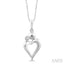 Silver Heart Shape Diamond Fashion Pendant