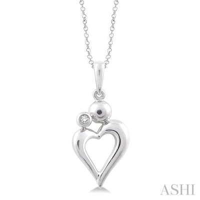 Silver Heart Shape Diamond Fashion Pendant