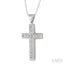 Silver Cross Diamond Fashion Pendant