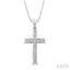 Silver Cross Diamond Fashion Pendant