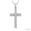 Silver Cross Diamond Fashion Pendant