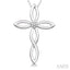 Silver Cross Diamond Fashion Pendant