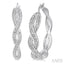 Silver Infinity Diamond Fashion Hoop Earrings